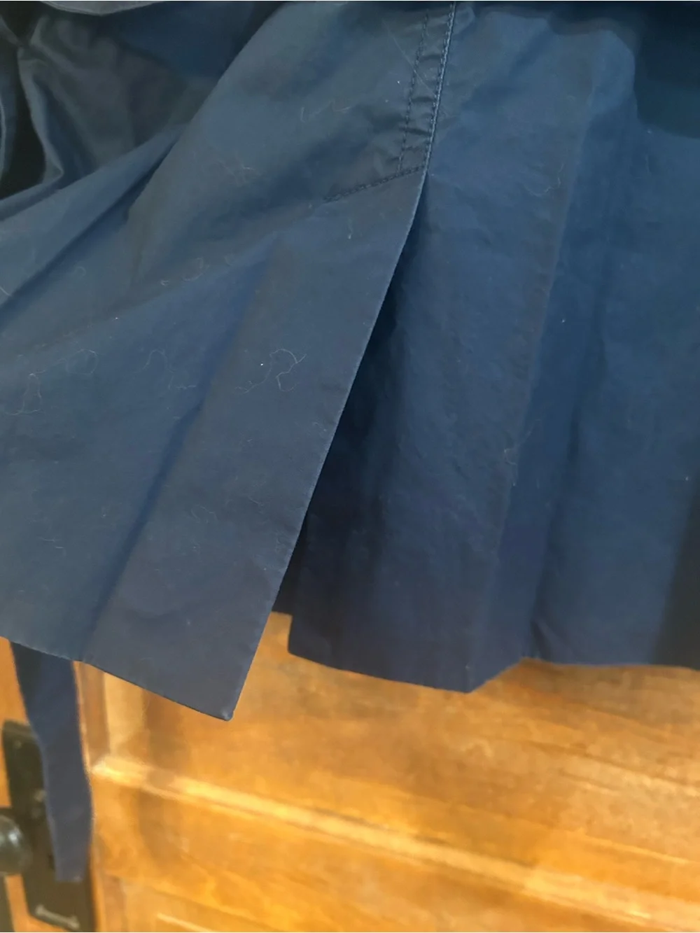 Coach Navy Double-Breasted Short Trench